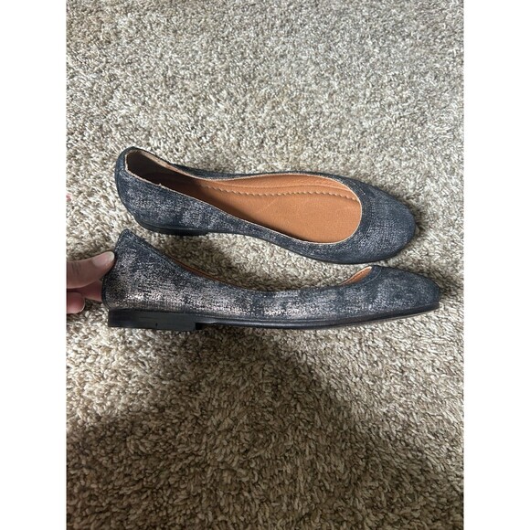 Frye Shoes Women's 7.5 B Carson Ballet Flats Comfort Round Toe Leather Gunmetal - Picture 1 of 7
